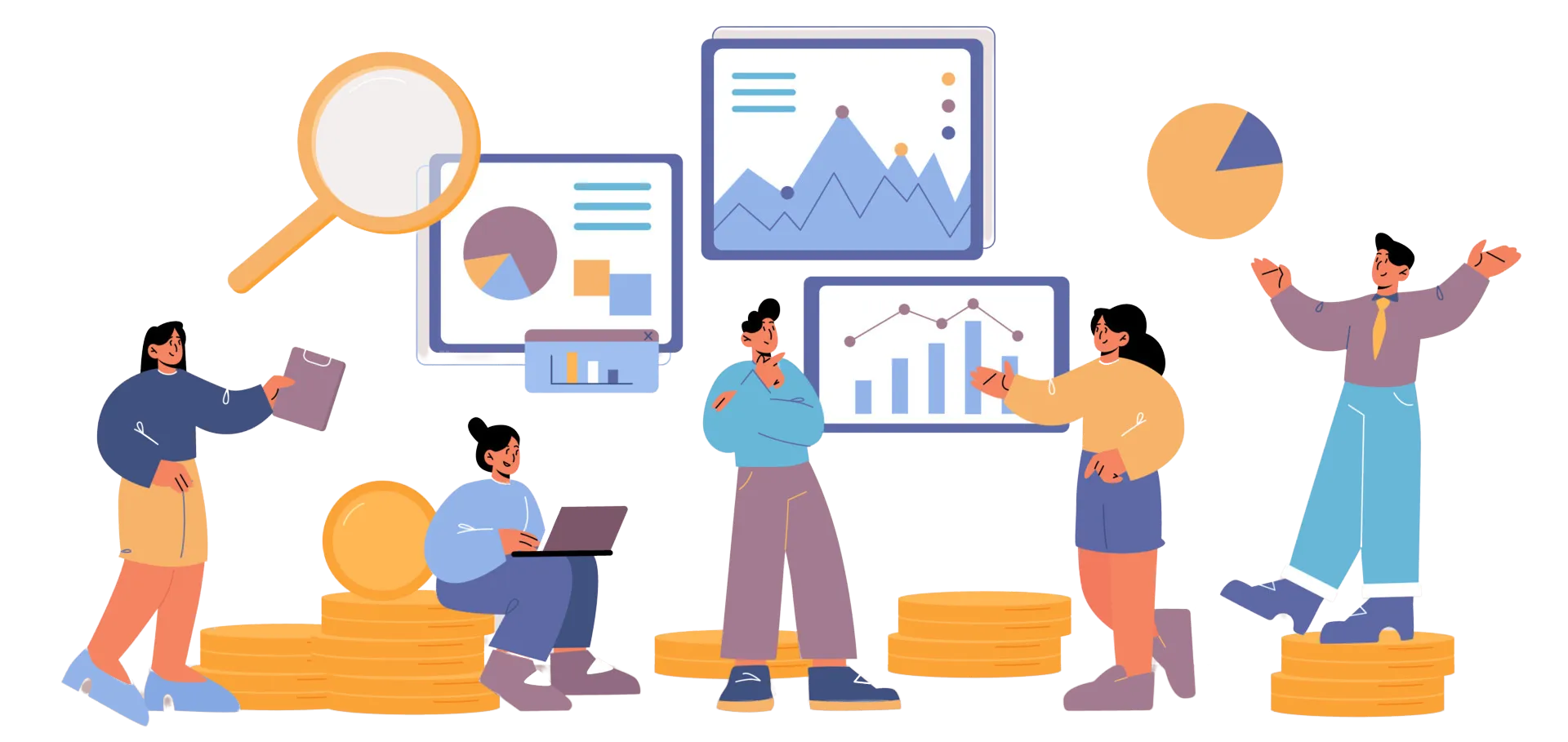 Mockup of floating boxes